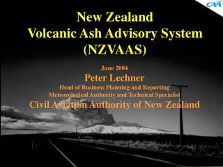 New Zealand Volcanic Ash Advisory System (NZVAAS)