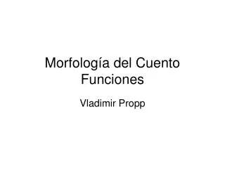 morfolog a del cuento funciones