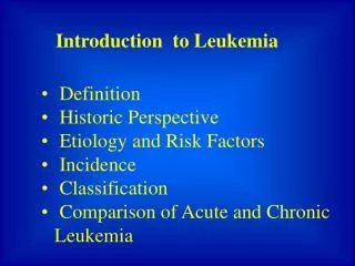 Introduction to Leukemia