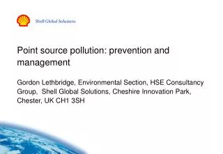 Point source pollution: prevention and management