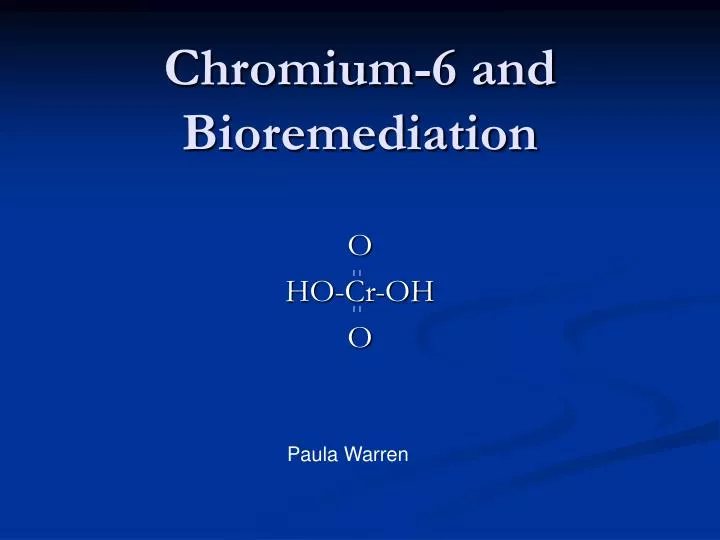 chromium 6 and bioremediation