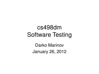 cs498dm Software Testing