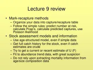 Lecture 9 review