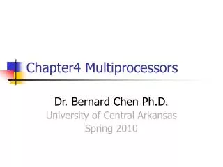 Chapter4 Multiprocessors