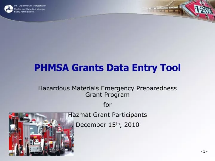 phmsa grants data entry tool