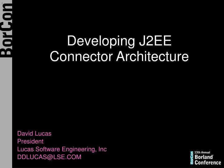 developing j2ee connector architecture