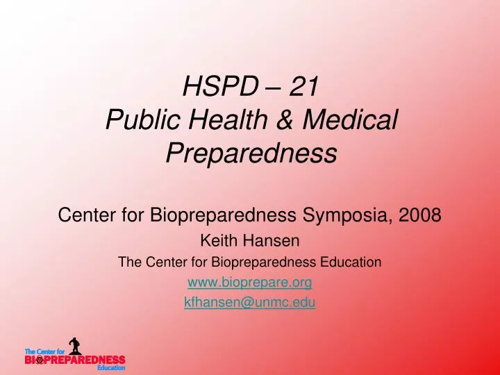 hspd 21 public health medical preparedness