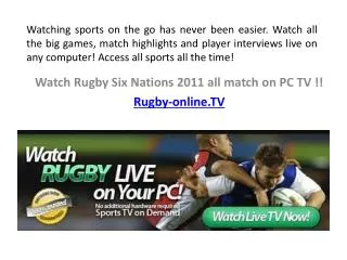 Wales vs England live Rugby stream l Millennium Stadium l Si