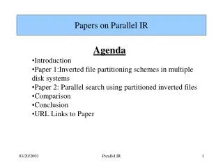 Papers on Parallel IR