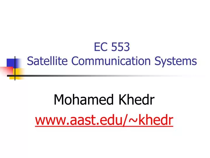 ec 553 satellite communication systems