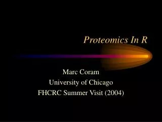Proteomics In R