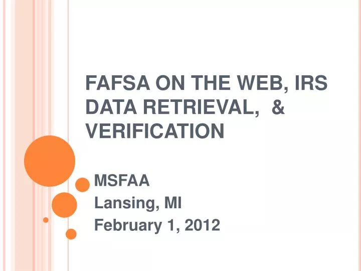fafsa on the web irs data retrieval verification