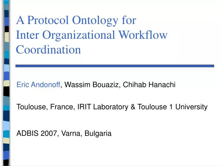 a protocol ontology for inter organizational workflow coordination