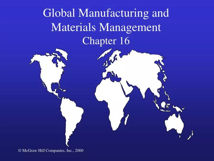 global manufacturing and materials management chapter 16