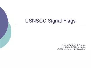 USNSCC Signal Flags