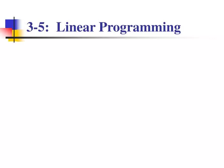 3 5 linear programming