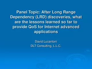 David Lucantoni DLT Consulting, L.L.C.