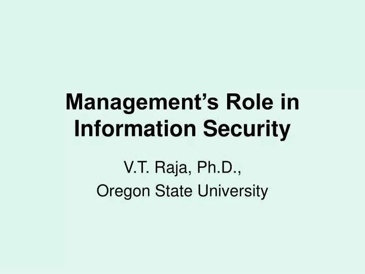 management s role in information security