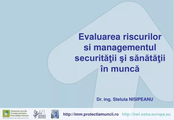 evaluarea riscurilor si managementul securit ii i s n t ii n munc