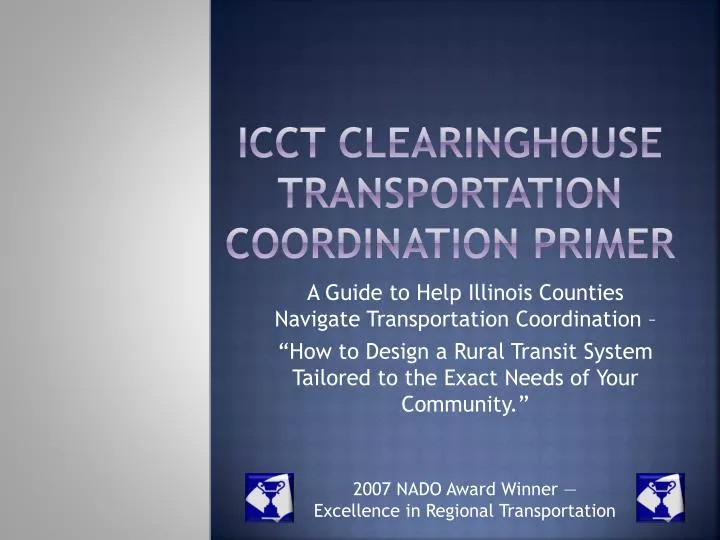 icct clearinghouse transportation coordination primer
