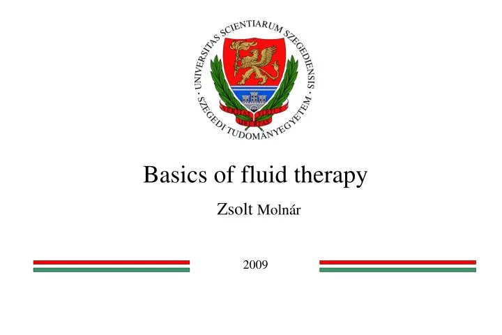 basics of fluid therapy zsolt moln r 2009