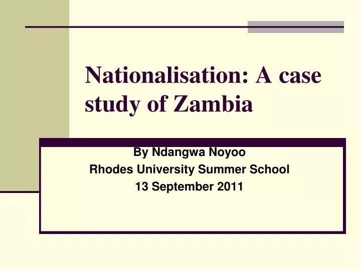 nationalisation a case study of zambia