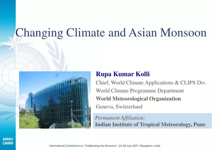 changing climate and asian monsoon