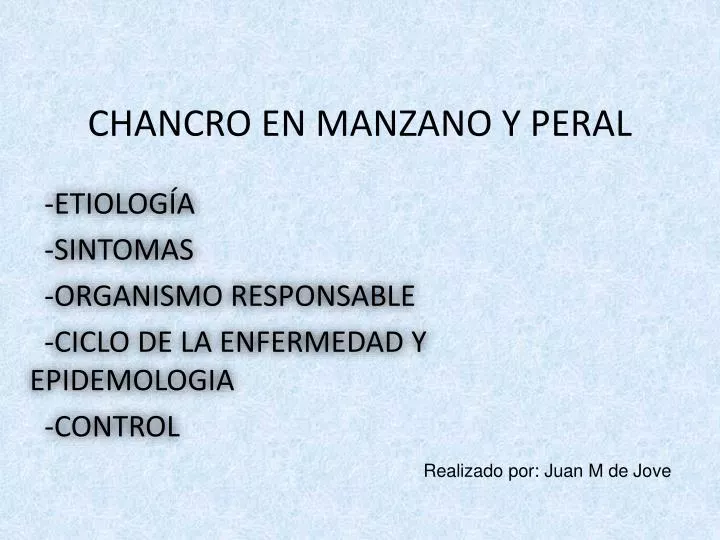 chancro en manzano y peral