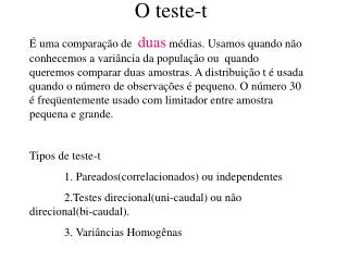 o teste t