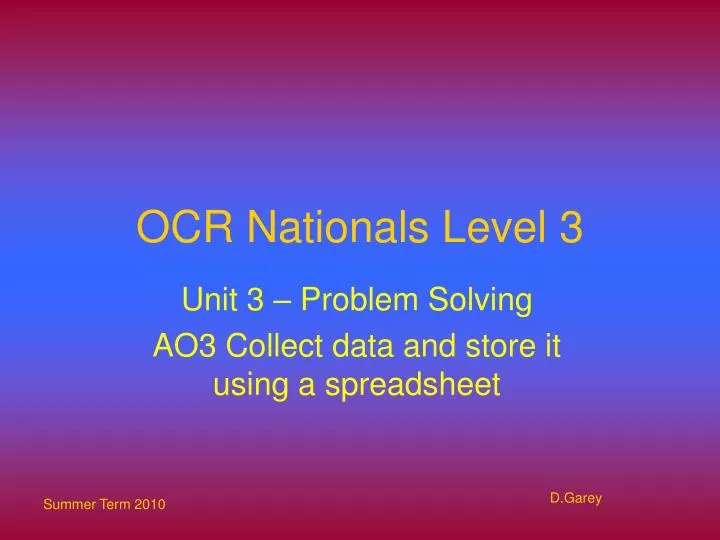 ocr nationals level 3