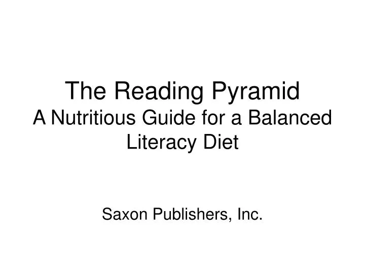 the reading pyramid a nutritious guide for a balanced literacy diet