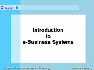 Introduction to e-Business Systems