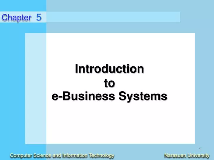 introduction to e business systems