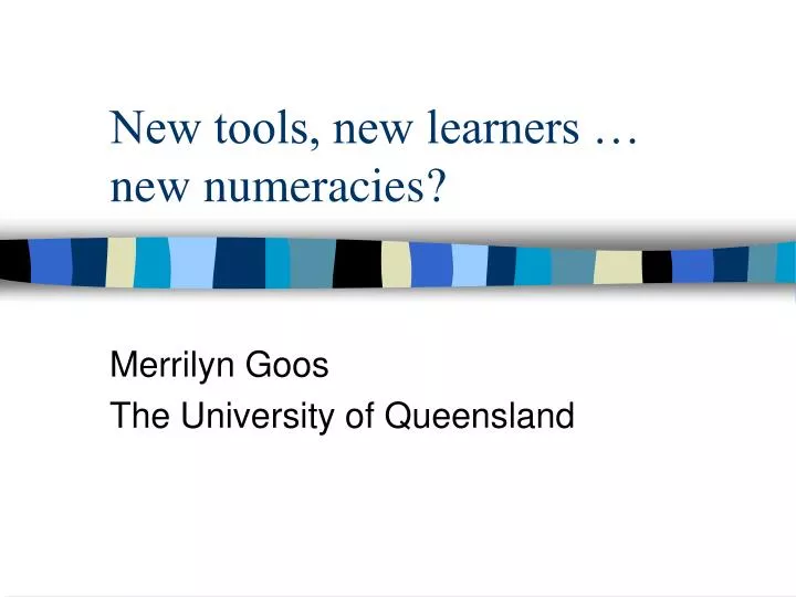 new tools new learners new numeracies