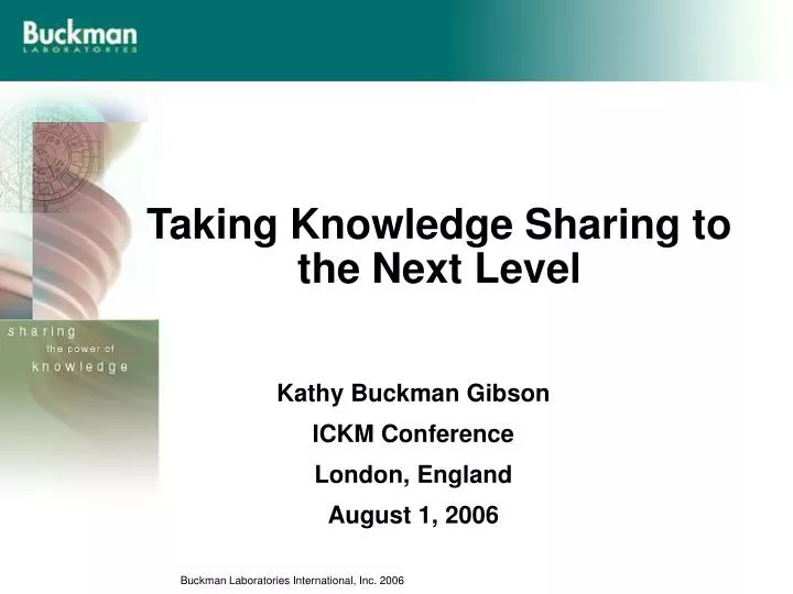 taking knowledge sharing to the next level