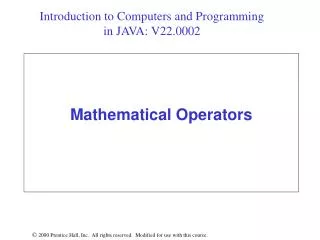 Mathematical Operators
