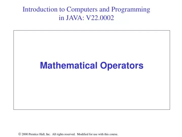 mathematical operators