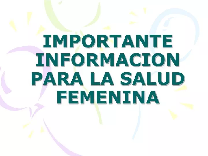 importante informacion para la salud femenina