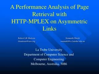 A Performance Analysis of Page Retrieval with HTTP-MPLEX on Asymmetric Links