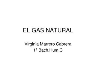 EL GAS NATURAL