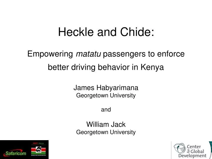 heckle and chide empowering matatu passengers to enforce better driving behavior in kenya