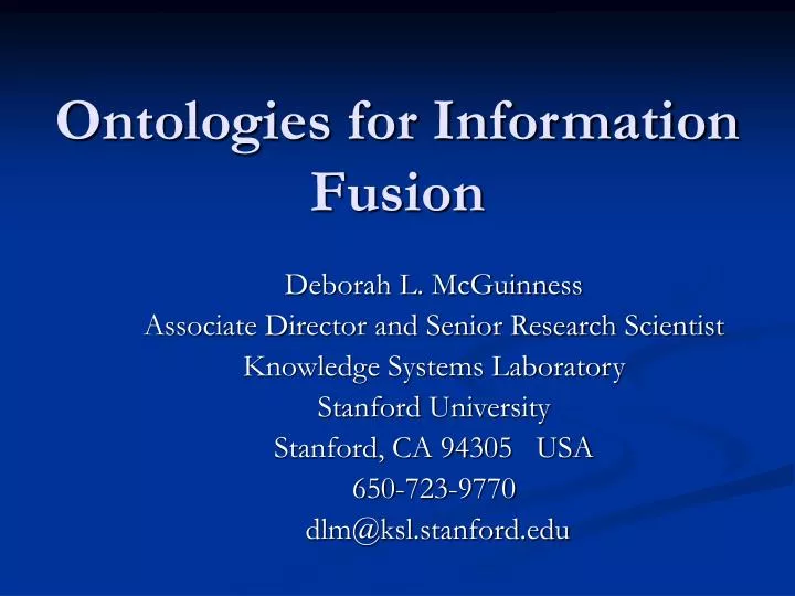 ontologies for information fusion
