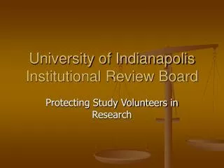University of Indianapolis Institutional Review Board