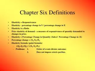 Chapter Six Definitions