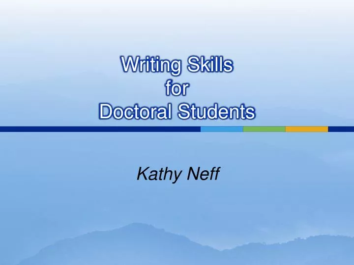 writing skills for doctoral students