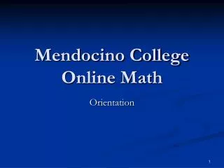 Mendocino College Online Math