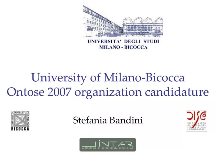 university of milano bicocca ontose 2007 organization candidature