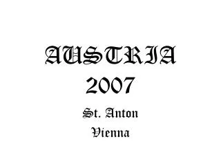 AUSTRIA 2007