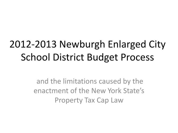 2012 2013 newburgh enlarged city school district budget process