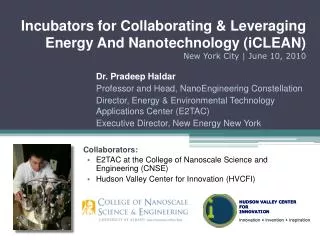 Dr. Pradeep Haldar Professor and Head, NanoEngineering Constellation Director, Energy &amp; Environmental Technology A